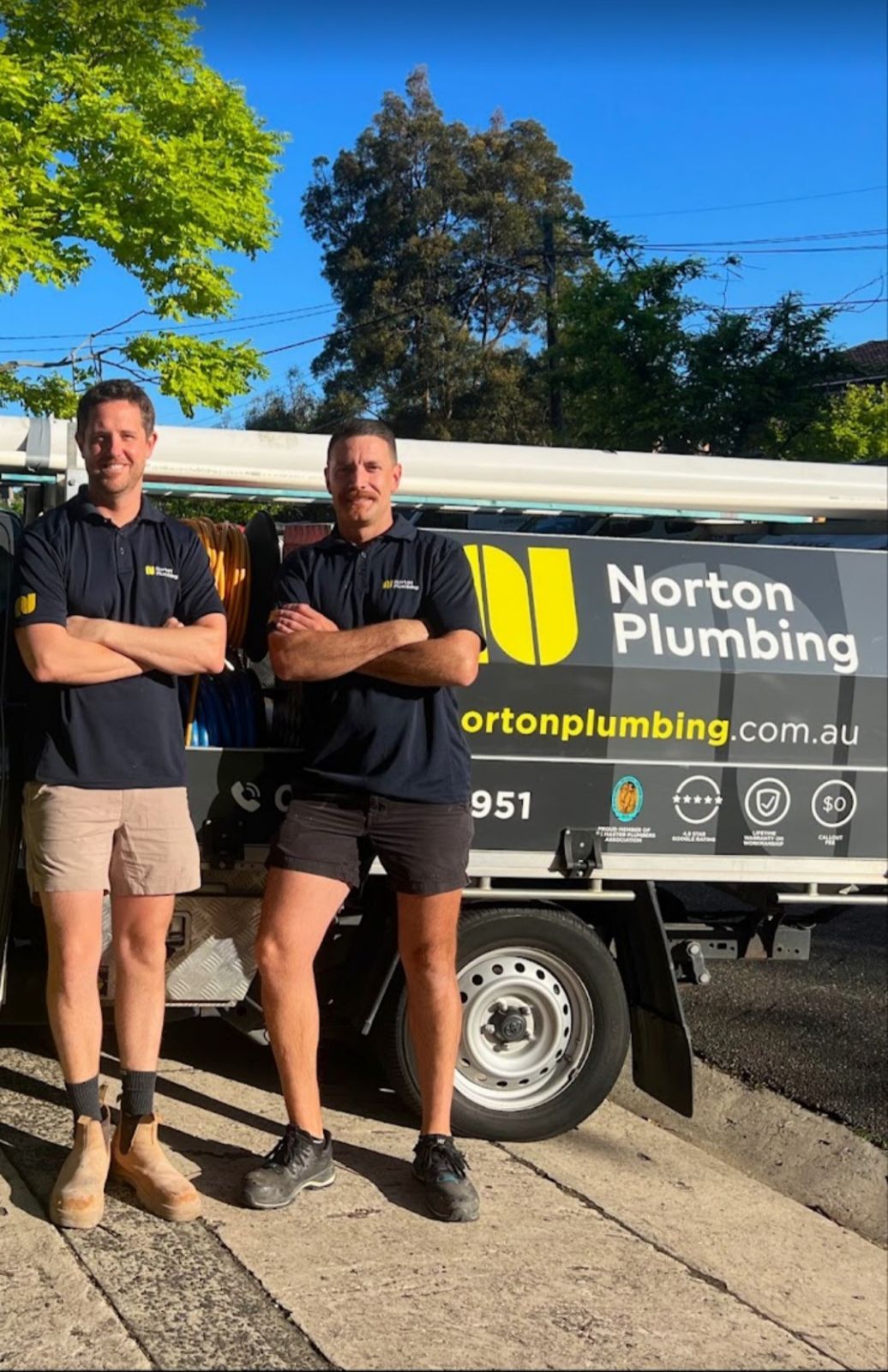 Adam and the team with the Norton Plumbing truck